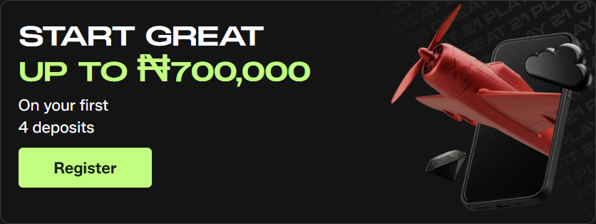 Start Great up to naira welcome bonus