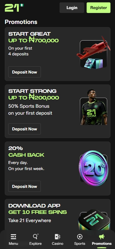 Mobile promotions with naira bonuses and cashback
