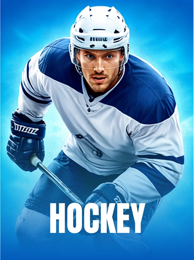 Hockey category player with stick