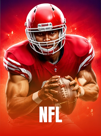 NFL category player with helmet and ball